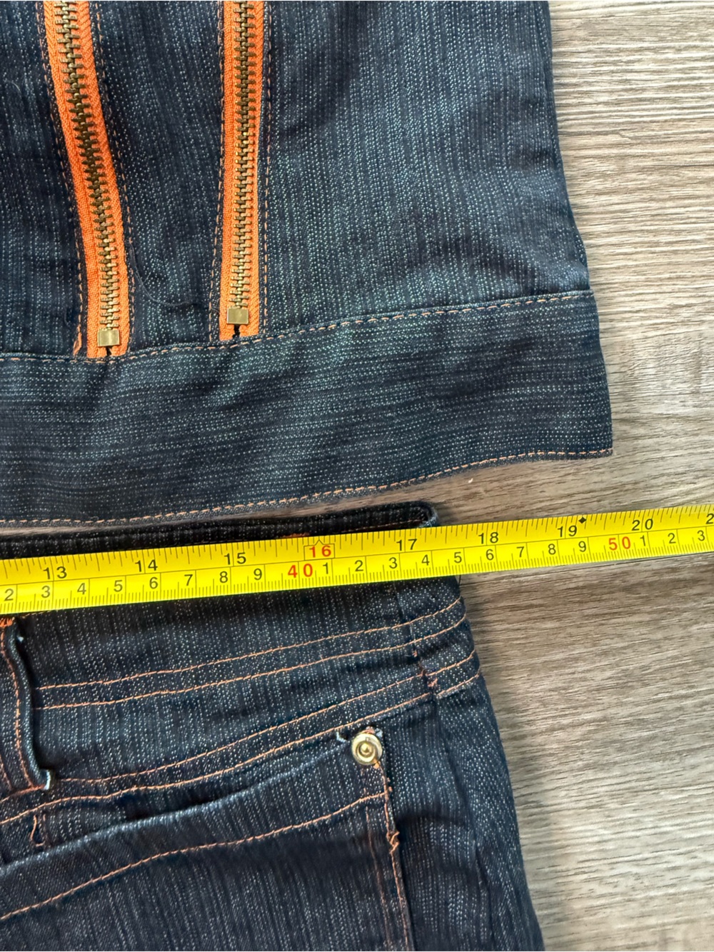 Erica Brooke Vintage Grunge Dark Wash Denim Zip Set Moto Utility Cyber - Picture 6 of 8